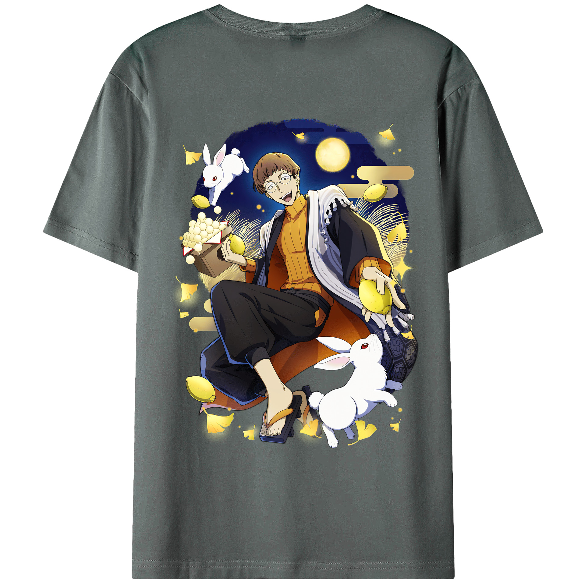 （画像用） 文豪ストレイドッグス Bungo Stray Dogs 綿100％ メンズ半袖Tシャツ（バックプリント） 通気性